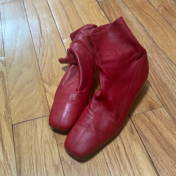 BY FAR Red Este Ankle Boots - Picture 9 of 11